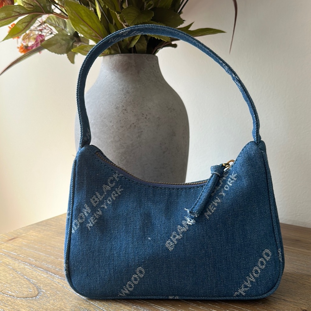 Denim Monogrammed Brandon Blackwood Mini Shoulder Bag.
